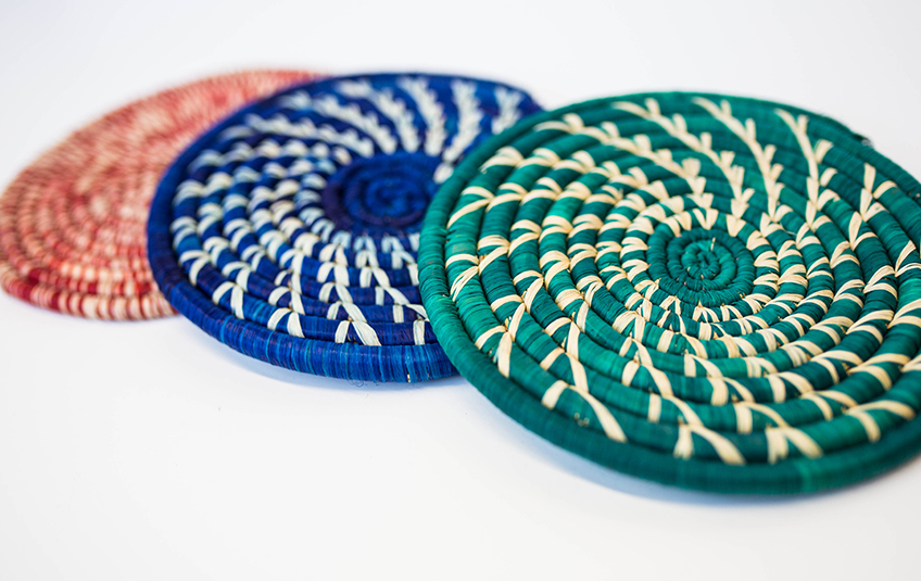 Grass woven trivets